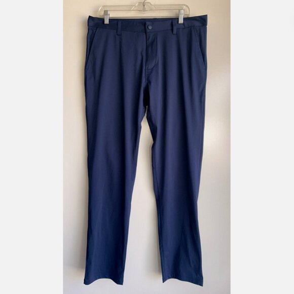 RHONE Navy Chino Performance Golf Commuter Pants Size 35x33 ~EUC - Picture 1 of 14
